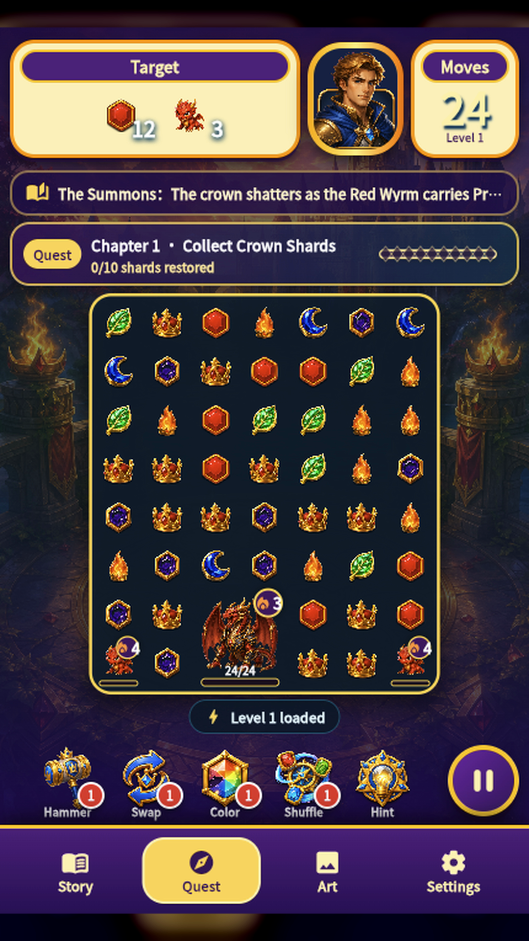 Dragonfire Crown battle board